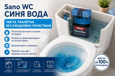 Sano WC Синя вода — чиста тоалетна без ежедневно почистване