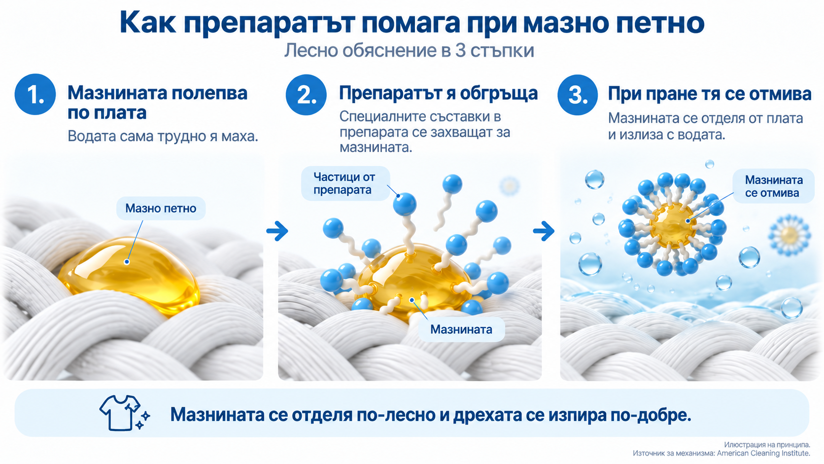 Как препаратът помага за отстраняване на мазно петно