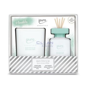 ipuro ESSENTIALS К-т Свещ и Парфюм time to be  50мл./  125гр.