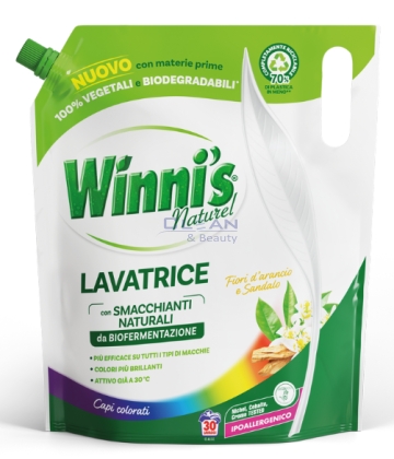 WINNI'S БИО-НАТУРАЛЕН ГЕЛ ЗА ПРАНЕ 30 пр. FIORI DI ARANCIO E SANDALO 1,35л. ЕКОПАК
