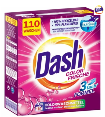 DASH прах за пране 110пр 5,5кг Color Frische 3 формула