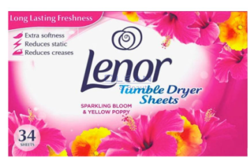 Кърпички за сушилня и гардероб LENOR 34бр SPARKLING BLOOM розови