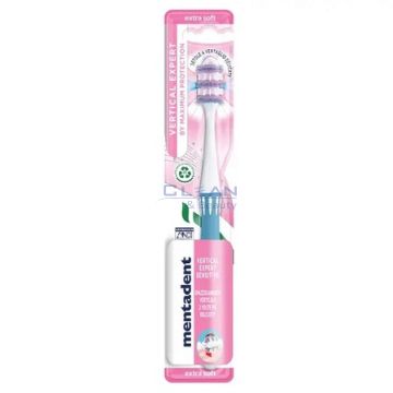 ЧЕТКА ЗА ЗЪБИ MENTADENT VERTICAL EXPERT SENSITIVE EXTRA SOFT