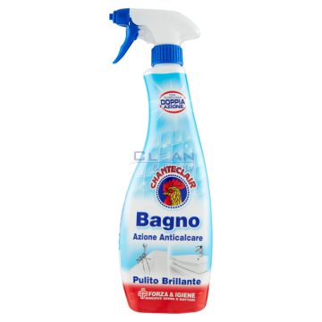 CHANTE CLAIR Спрей за почистване на баня Anticalcare 625 мл – синьо-бяла бутилка с пулверизатор, изглед отпред