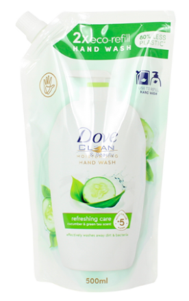 ТЕЧЕН САПУН DOVE ПЪЛНИТЕЛ GO FRESH 500 мл.