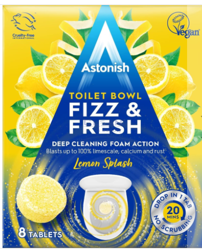 Astonish таблетки за почистване на WC 8бр FIZZ & FRESH LEMON