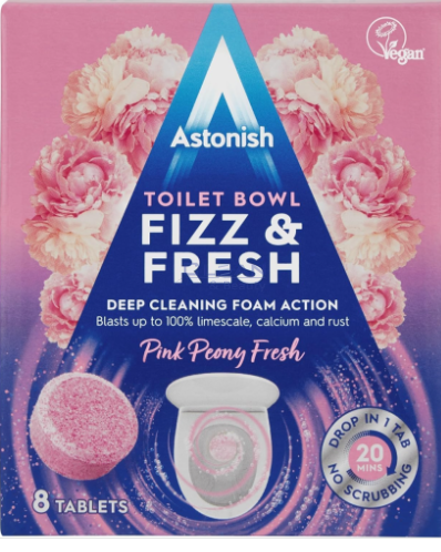 Astonish таблетки за почистване на WC 8бр FIZZ & FRESH PINK