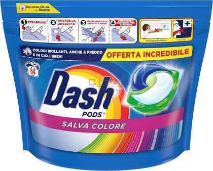 DASH КАПСУЛИ ЗА ПРАНЕ 64 бр. COLORE