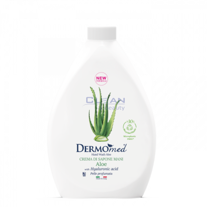 Dermomed Aloe Melograno 1 л – пълнител крем сапун с аромат на алое и нар, бутилка 1 л, изглед отпред