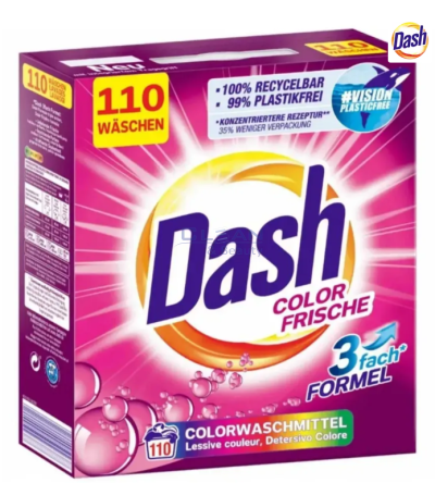 DASH прах за пране 110пр 5,5кг Color Frische 3 формула