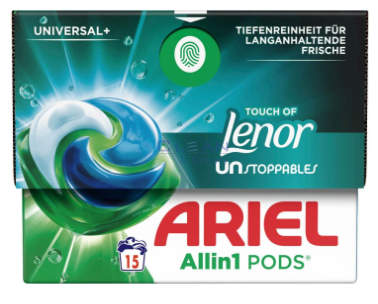 ARIEL 3в1 КАПСУЛИ UNIVERSAL + TOUCH OF LENOR + 15бр