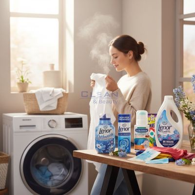 Комплект „Свежо пране всеки ден“ с Lenor гел за пране, омекотител Outdoor Spring Awakening, ароматизиращи перли, Dr Magic кърпички и Dr Beckmann рол он против петна