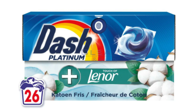 DASH капсули за пране 26 бр. 4in1 TOUCH OF LENOR COTTON FRESH