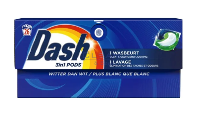 DASH капсули за пране 26 бр. 3in1 WHITER THAN WHITE